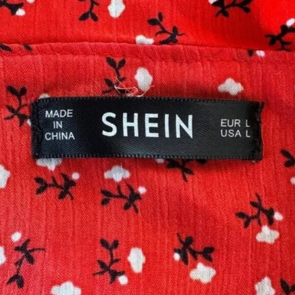 Shein Red Floral Ruffle Sundress - Picture 6 of 8